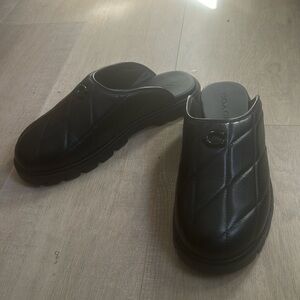 Coach Quilted Leather Mules W8